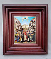 Рівний класичний кіот для ікони з внутрішньою дерев'яною рамою, фото 9