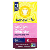 Renew Life, Ultimate Flora, вагинальный пробиотик для женщин, 50 млрд КОЕ, 60 вегетарианских капсул - Оригинал