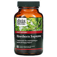 Gaia Herbs, Hawthorn Supreme, 120 веганских жидких фитокапсул - Оригинал