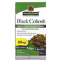 Nature's Answer, Черный кохош, трава полного спектра, 50 мг, 90 вегетарианских капсул - Оригинал