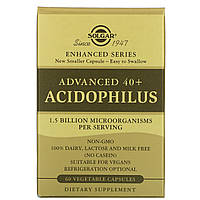 Solgar, Advanced 40+ Acidophilus, 60 растительных капсул - Оригинал