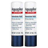 Aquaphor, Lip Repair Stick, Немедленное облегчение, 2 палочки, 0,17 унции (4,8 г) - Оригинал