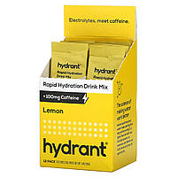 Hydrant, Смесь для быстрого увлажнения напитка + 100 мг кофеина, лимона, 12 пакетиков по 7,8 г (0,28 унции) -