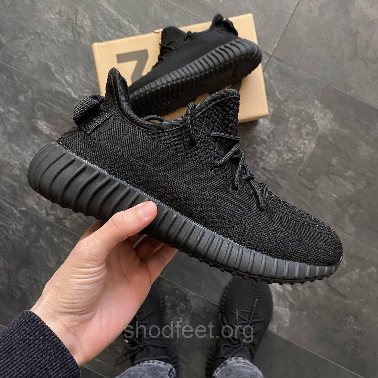 БУМ! Чоловічі кросівки Adidas Yeezy 350 V2 Black Адідас Ізі 350 чорні