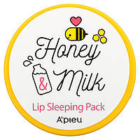 A'Pieu, Honey & Milk, ночная маска для губ, 6,7 г - Оригинал