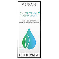 CodeAge, Vegan Chlorophyll + Liquid Drops, перечная мята, 50 мг, 60 мл (2 жидк. Унции) - Оригинал