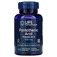 Life Extension, пантотеновая кислота (витамин B5), 500 мг, 100 вегетарианских капсул - Оригинал
