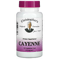 Christopher's Original Formulas, Cayenne, 450 mg, 100 Vegetarian Caps - Оригинал