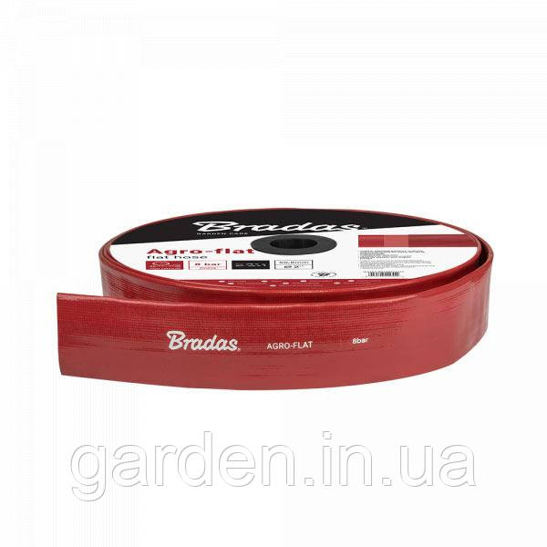 Шланг плаский, AGRO-FLAT PVC W.P.8 / B.P.16 Bar, 3", 100м, червоний, WAF8B300100
