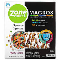 ZonePerfect, MACROS Bars, фруктовые хлопья, 5 батончиков, 50 г (1,76 унции) - Оригинал