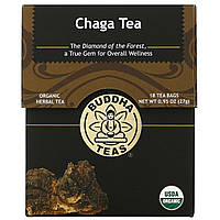 Buddha Teas, Органический травяной чай, гриб чага, 18 чайных пакетиков, 27 г (0,95 унции) - Оригинал