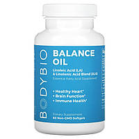 BodyBio, Balance Oil, линолевая кислота (ЛК) и смесь линоленовой кислоты (АЛК), 60 мягких таблеток без ГМО -