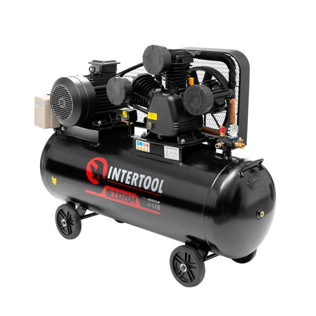 Компресор 200 л, 7,5 кВт, 380 В, 8 атм, 1050 л/хв. 3 циліндра INTERTOOL PT-0040