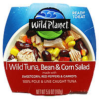 Wild Planet, Wild Tuna Bean & Corn Salad, 5.6 oz (160 g), оригінал. Доставка з США/ЄС протягом 14 днів