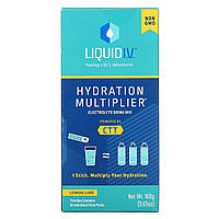 Liquid I.V., Hydration Multiplier, суміш для приготування електролітів, лимон і вапно, 10 окремих пакетиків по 16 г (0,56 унції),