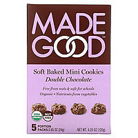 MadeGood, м'яке печиво, подвійний шоколад, 5 порційних пакетиків по 24 г (0,85 унції), оригінал. Доставка від 14 днів