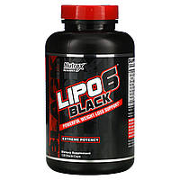 Nutrex Research, LIPO-6 Black, экстремальная эффективность, 120 черных капсул - Оригинал