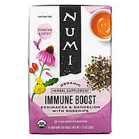 Numi Tea, Organic, Immune Boost, без кофеина, 16 чайных пакетиков без ГМО, 32 г (1,13 унции) - Оригинал