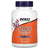 NOW Foods, 7-Keto LeanGels, 100 мг, 120 мягких желатиновых капсул - Оригинал
