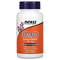 NOW Foods, 7-Keto, LeanGels, 100 мг, 60 мягких желатиновых капсул - Оригинал