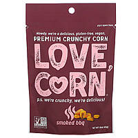 Love Corn, Premium Crunchy Corn, барбекю з копчений смаком, 45 г (1,6 унції), оригінал. Доставка з США/ЄС протягом 14 днів