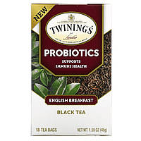 Twinings, Probiotics Black Tea, English Breakfast, 18 чайных пакетиков, 45 г (1,59 унции) - Оригинал
