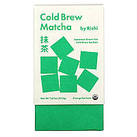 Rishi Tea, Cold Brew Matcha, японский зеленый чай, 5 больших пакетиков, 47,5 г (1,67 унции) - Оригинал