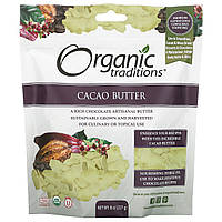 Organic Traditions, Какао-масло, 227 г (8 унций) - Оригинал
