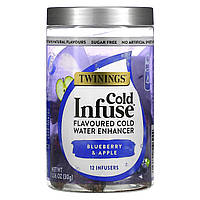 Twinings, Cold Infuse, ароматизатор для холодной воды, голубика и яблоко, 12 шт., 30 г (1,06 унции) - Оригинал