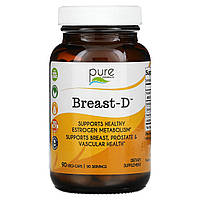 Pure Essence, Breast-D, поддерживает здоровье груди, простаты и сосудов, 90 вегетарианских капсул - Оригинал