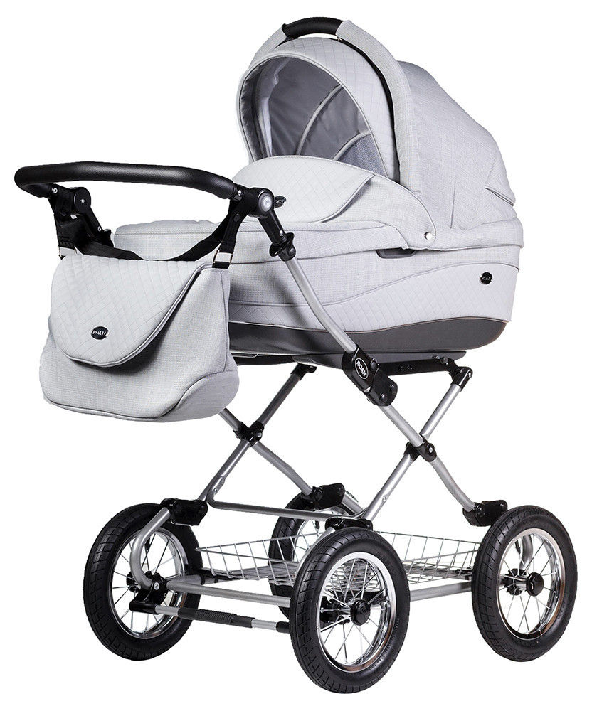 Коляска 2 в 1 класична Roan Emma (12"sery) E72 світло-сірий світло-сірий (шкіра)