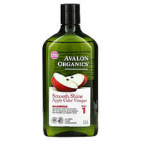 Avalon Organics, Шампунь, для гладкого блеска, шаг 1, яблочный уксус, 325 мл (11 жидк. Унций) - Оригинал