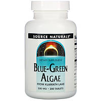 Source Naturals, Сине-зеленые водоросли, 200 таблеток - Оригинал