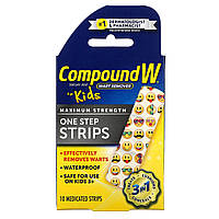 Compound W, средство для удаления бородавок, одноразовые пластыри, максимальная сила действия, для детей от 3