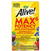 Nature's Way, Alive! Max6 Potency, мультивитамины, 90 капсул - Оригинал