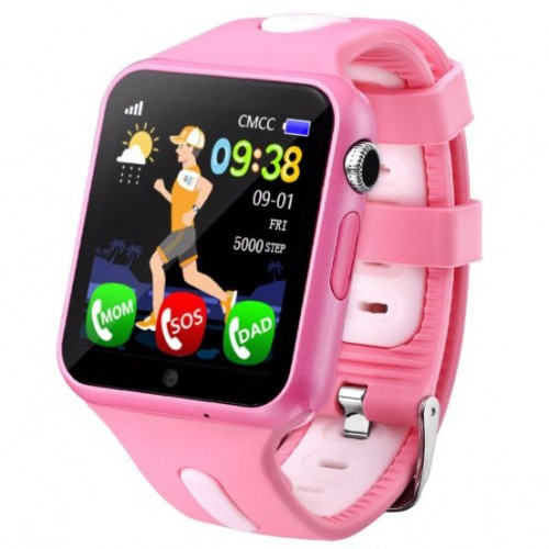 Дитячі розумні смарт годинник-телефон Smart Baby Watch V5K + Original рожеві UB арт. 3364