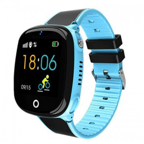 Дитячі Розумні Смарт Часи-телефон з GPS Baby Smart Watch Hw11 Original Aqua Plus з Водозахисною Сине-Черні UB