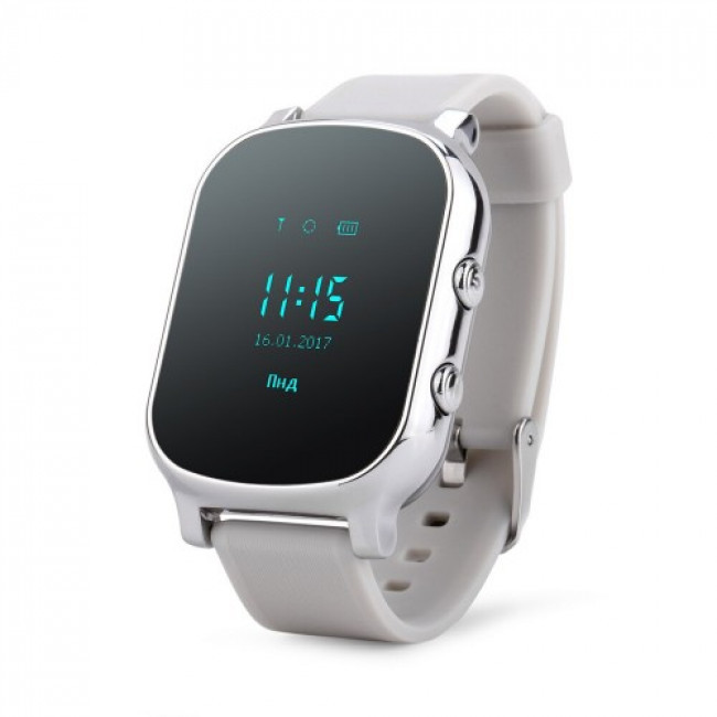 Дитячі розумні смарт годинник-телефон з GPS Smart Baby Watch T58+ Original сріблясті (sm) UB арт. 3866