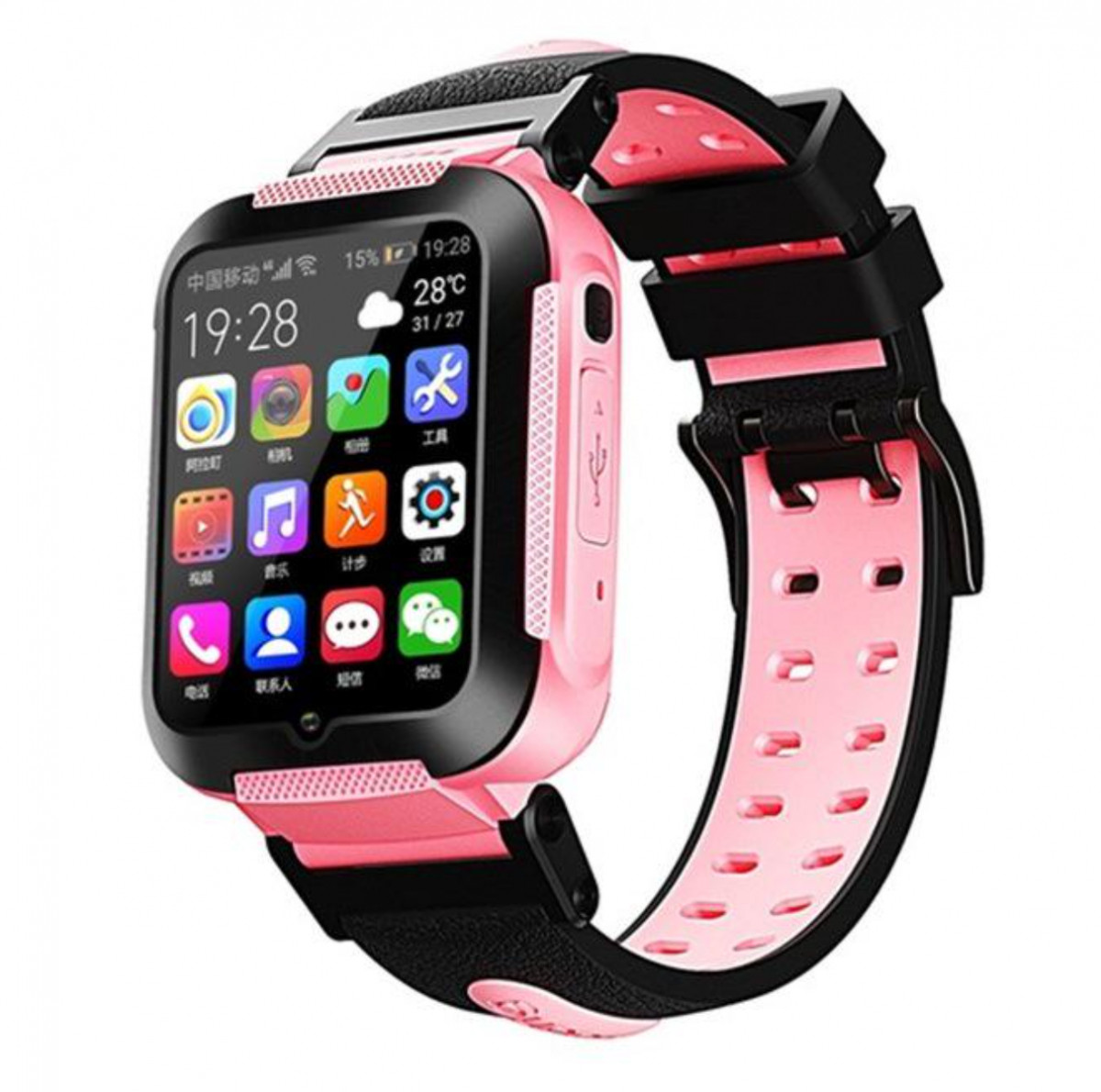 Дитячі розумні смарт-годинник (телефон) Smart Baby Watch K70 Android чорно-рожеві ( 4 ядра) UB арт. 8448