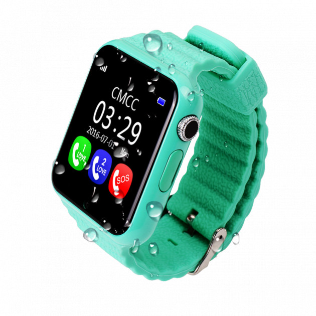 Дитячі розумні годинник-телефон з GPS трекером Smart Baby Watch V7K Original зелені UB арт. 3246