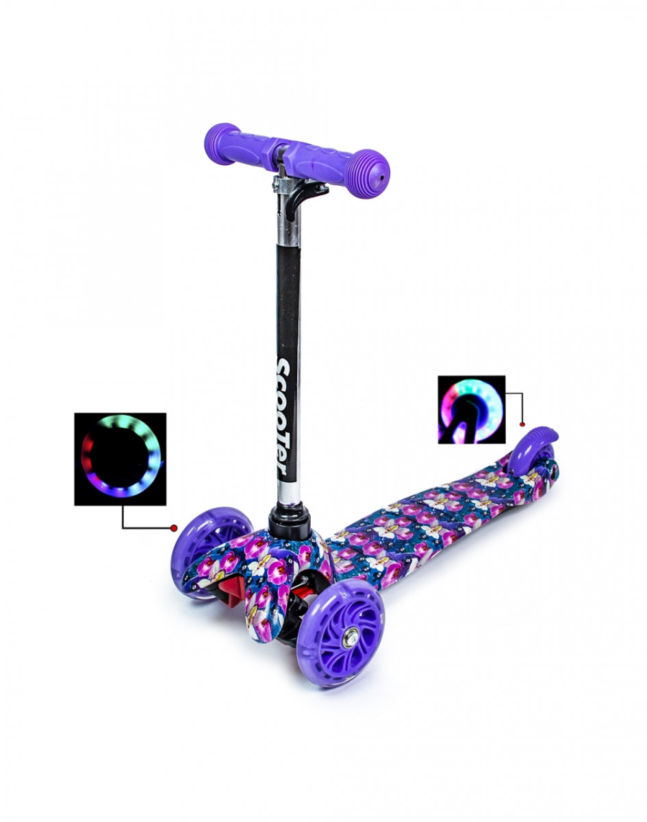 Дитячий самокат Mini Scale Scooter з малюнком Орхідея UB арт. 891