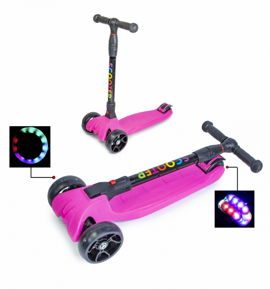 Дитячий самокат Scale Sports Smart складна ручка Pink UB арт. 1373