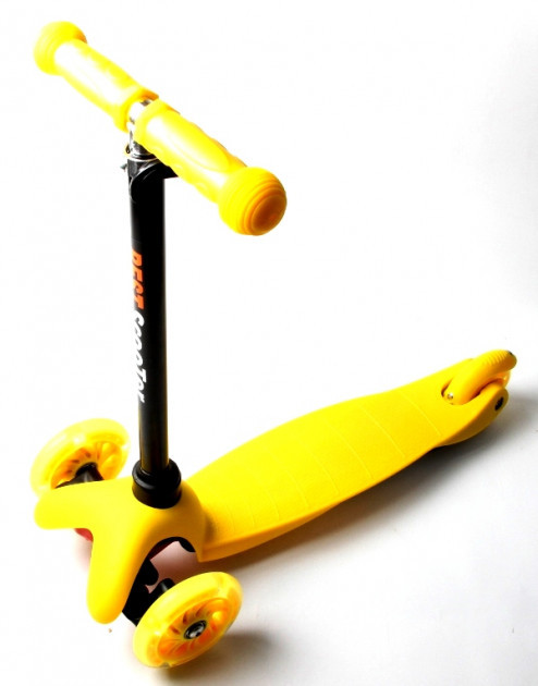 Дитячий самокат Micro Mini Scooter c T-подібною ручкою регульована жовтий UB арт. 1074