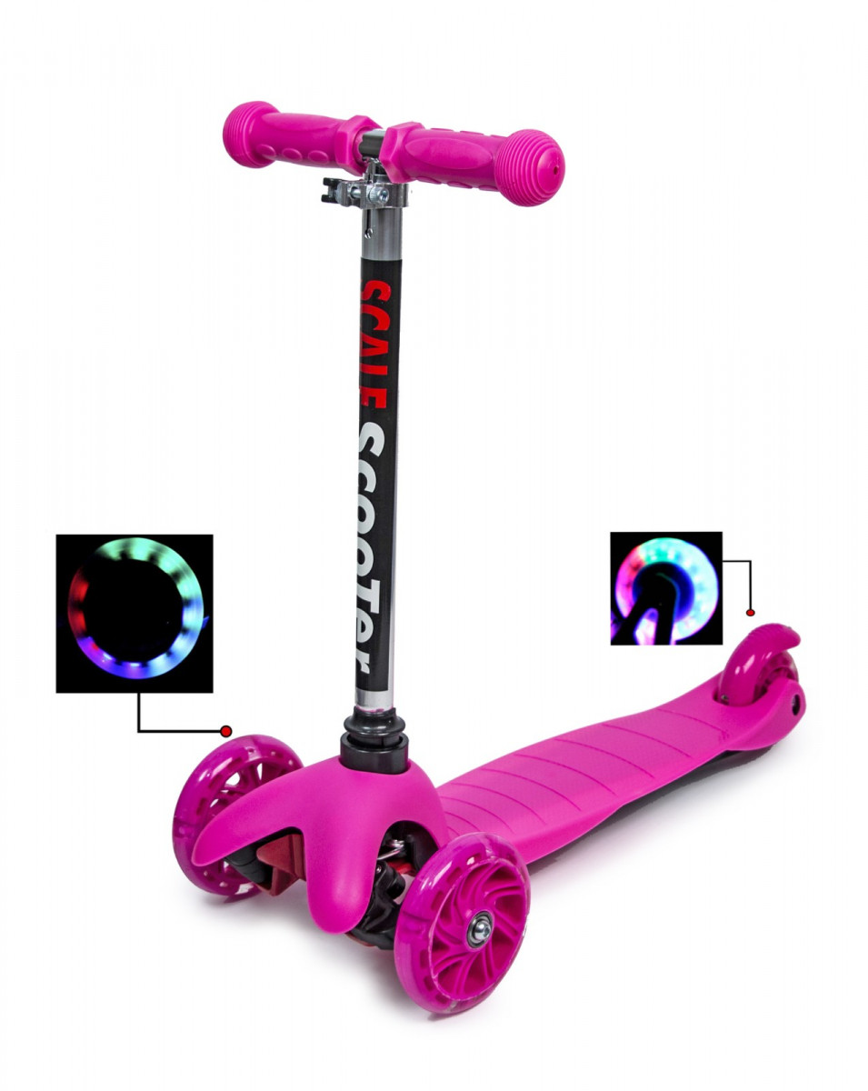 Дитячий самокат Micro Mini Scooter c T-подібною ручкою регульована малиновий UB арт. 1077