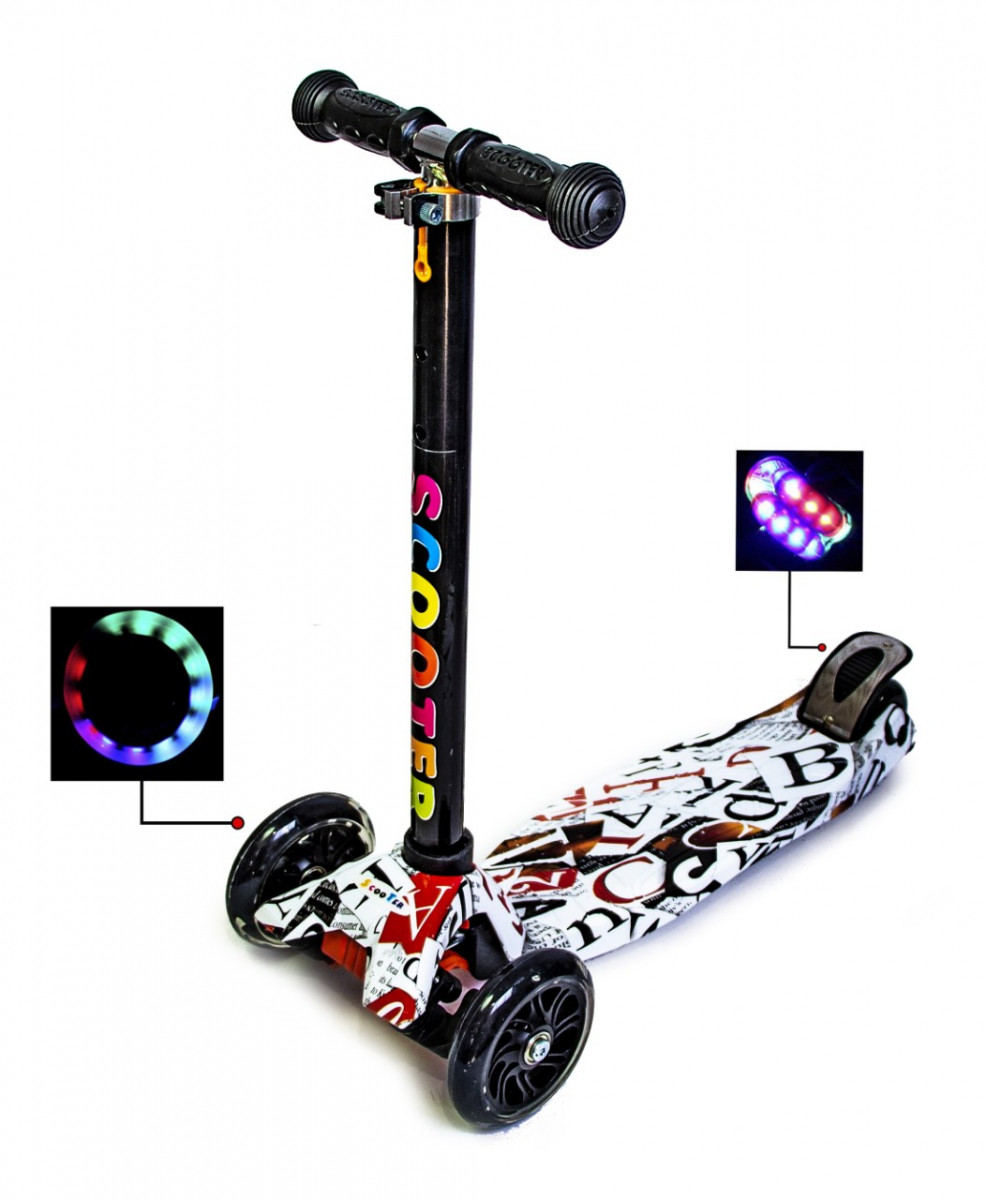 Дитячий самокат з світяться колесами Scooter MAXI ABC UB арт. 1093