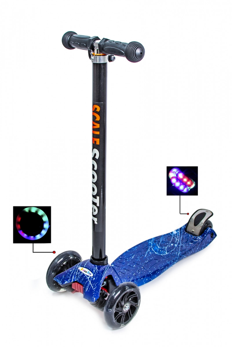 Дитячий самокат з світяться колесами Scooter MAXI Космос UB арт. 1031