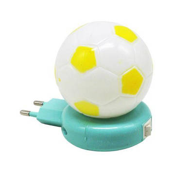 Світильник "Футбольний м'яч", бірюзовий (м'яч біло-жовтий)