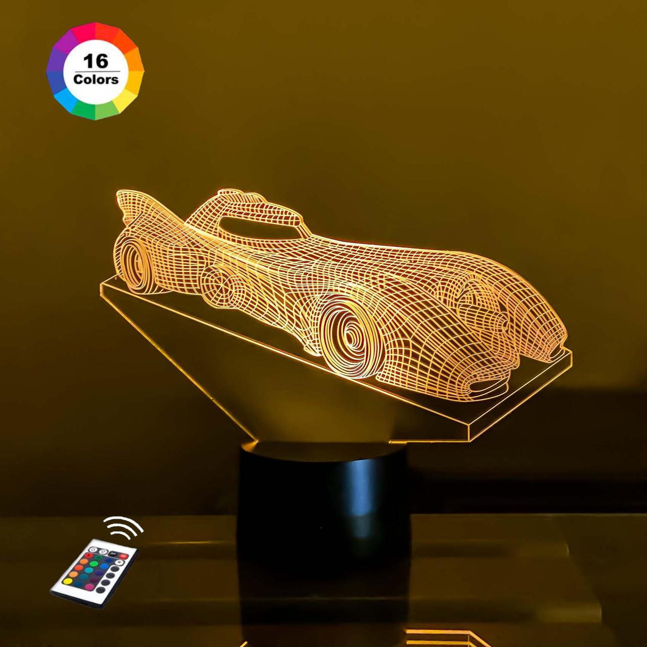 3D нічник "Автомобіль 41" (ВОЛІЧНЕ ЗОБРАЖЕННЯ)+ мережевий адаптер + батарейки (3ААА)  3DTOYSLAMP, фото 1