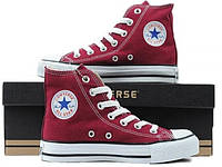 Кеды конверс высокие Converse Style All Star Бордовые кеды мужские / кеды женские (35 р.) UB арт. 4768