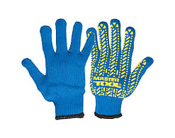 Рукавички трикотажні MASTERTOOL MASTER з ПВХ-малюнком 60% бавовна/40% поліестер 10 клас 3 нитки 58 гр